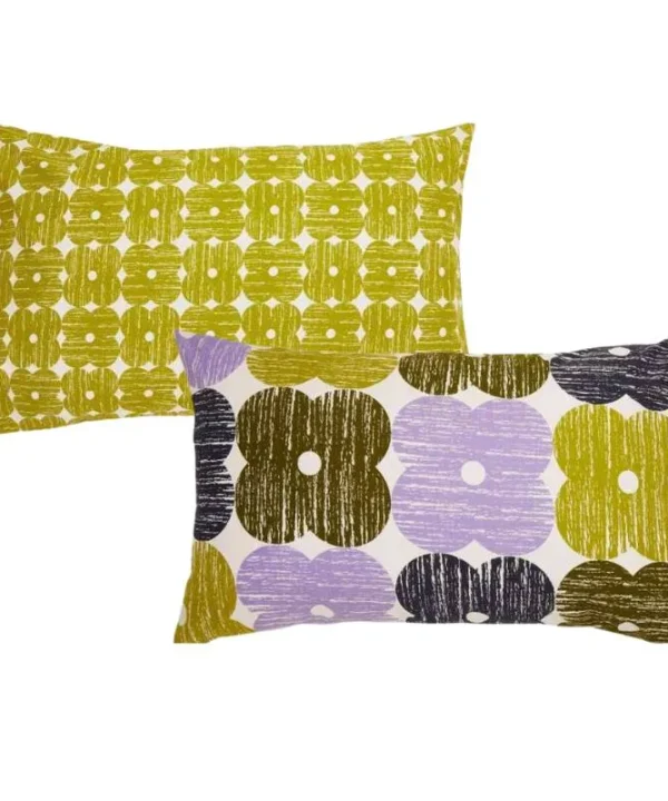 Textured Flower Pillowcase Pair 50x75cm in lilac moss