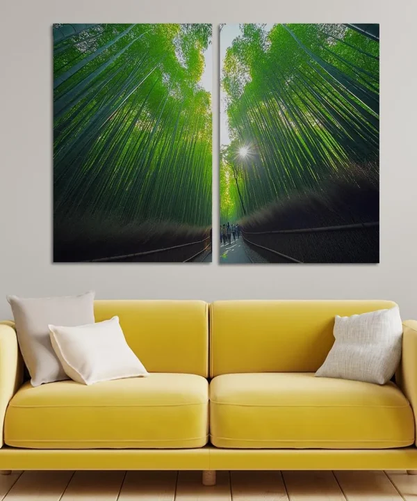 Bamboo Forest 2 Piece HD Canvas Wall Art