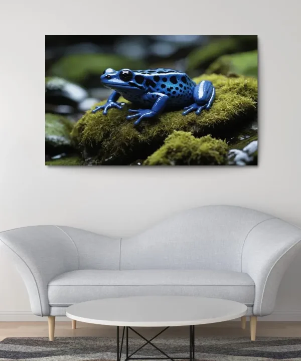 The Striking Blue Poison Dart Frog 1 Piece HD Canvas Wall Art