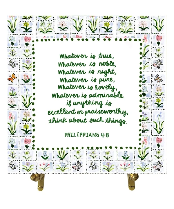 Philippians 4:8 Watercolor Verse Card