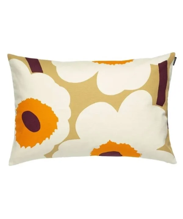 Unikko Cushion Cover 40x60cm in caramel, cream, warm orange