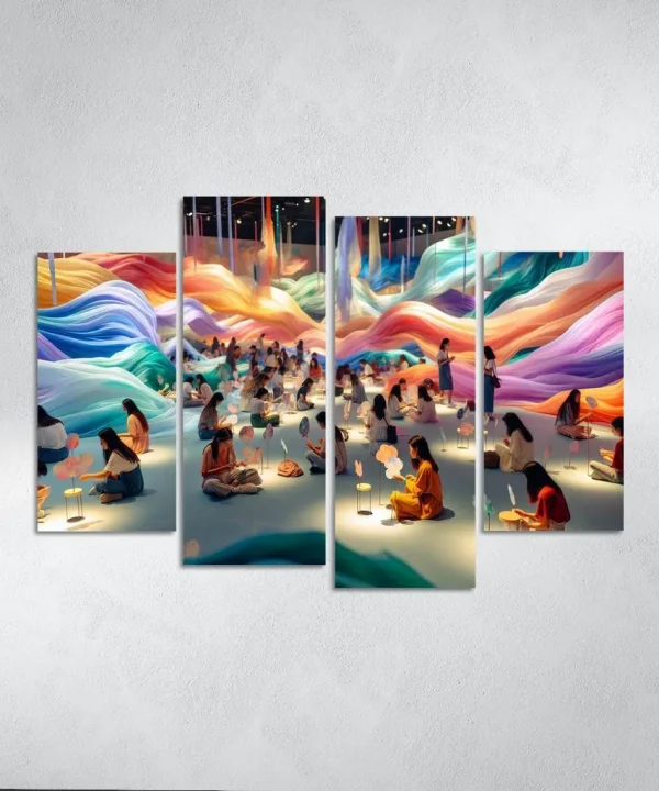 Waves of Transformation 4 Piece HD Canvas Wall Art