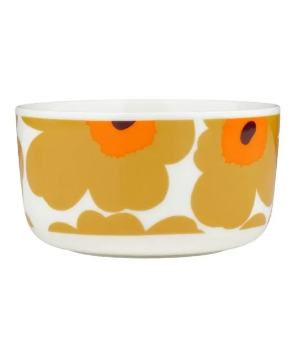 Unikko Bowl 500ml in white, caramel, warm orange