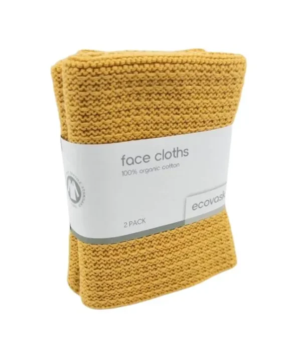 Corn Organic Knitted Facecloths Set of 2