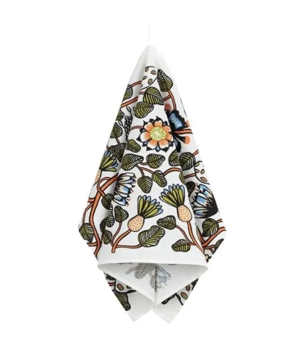 Tiara Tea Towel 47x70cm in sand, warm orange, green