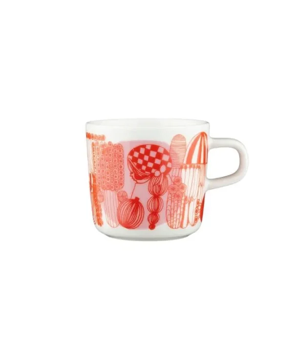 Oiva Siirtolapuutarha Coffee Cup 200ml in white, orange, light pink