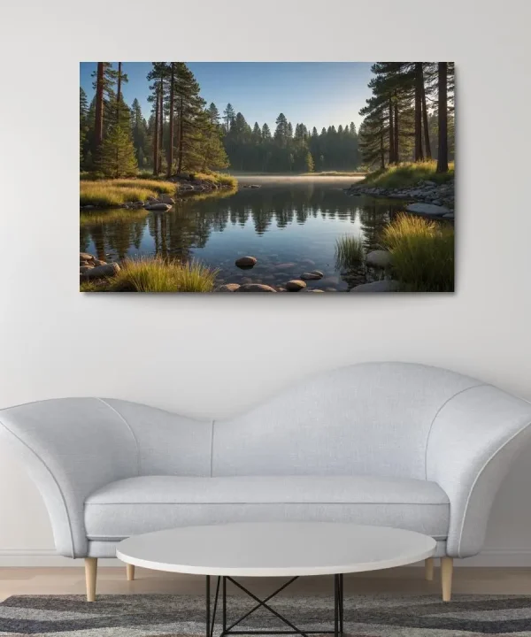 Glistening Shores of Celestial Lake 1 Piece HD Canvas Wall Art