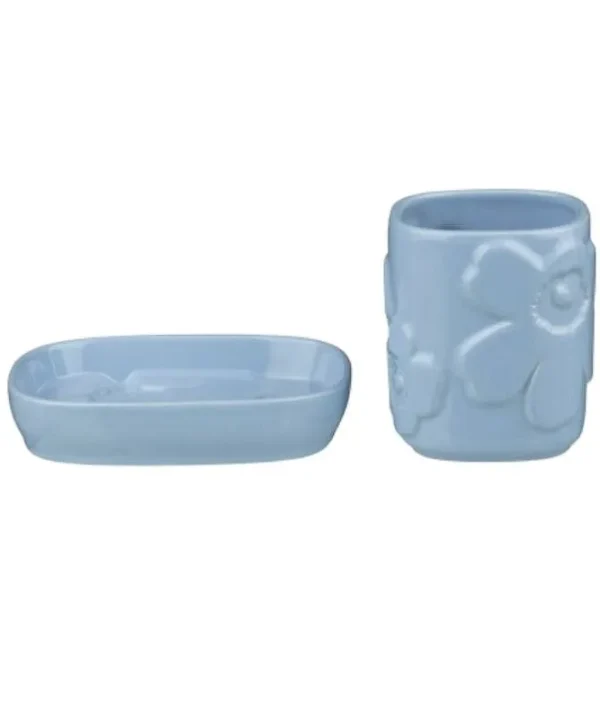 Unikko Bathroom Accessory Set in sky blue