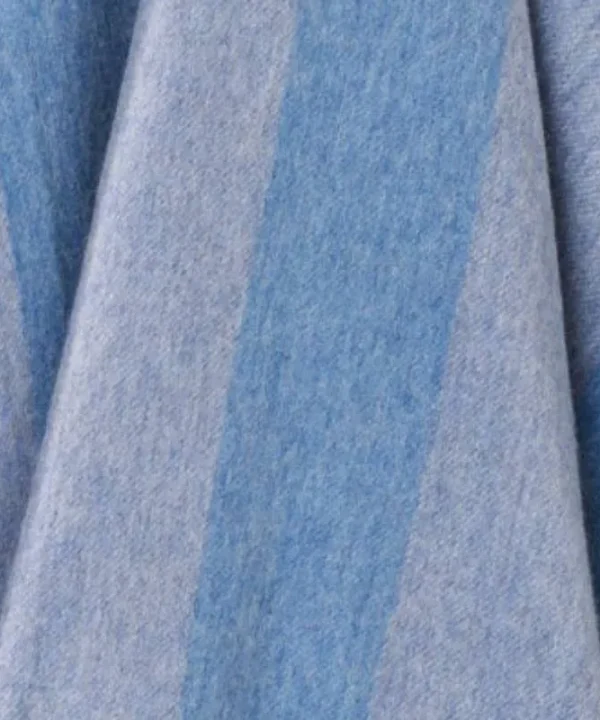 Stripe Merino Wool Throw 185x140cm in blue