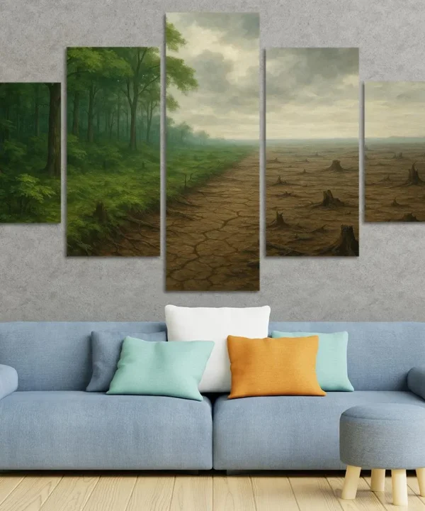 Silent Forests Visualizing the Crisis of Deforestation 5 Piece HD Canvas Wall Art