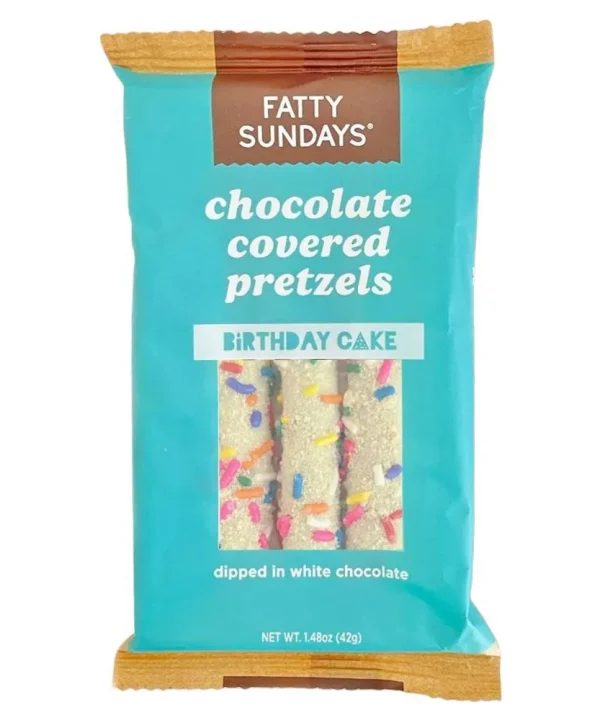 Fatty Sundays 'Birthday Cake' Chocolate Covered Pretzels (42G)