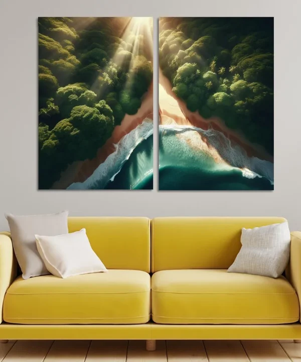 Serenity Beach Nature Lover's Hideaway 2 Piece HD Canvas Wall Art