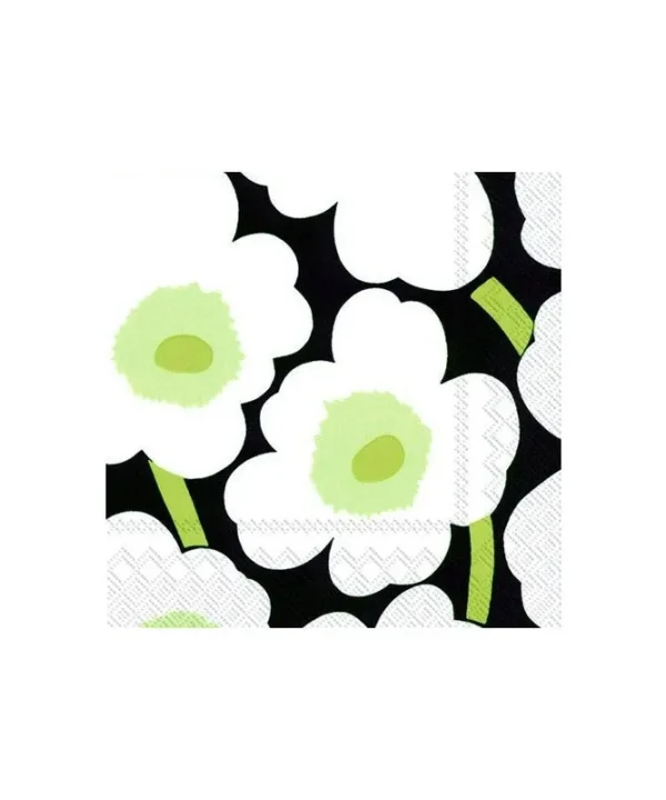 Cocktail Serviettes in Unikko Black