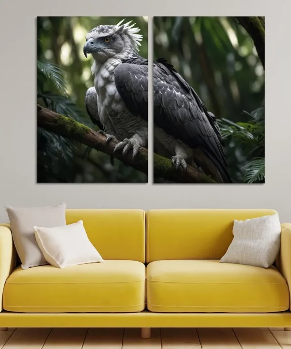 The Enchanting Harpy Eagle Ruler of the Rainforest 2 Piece HD Canvas Wall Art