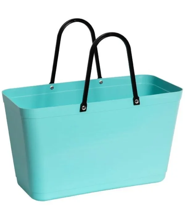 Hinza Green Plastic Bag in aqua