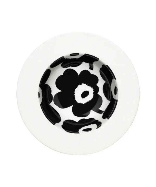 Oiva Unikko Deep Plate 20cm in white, black