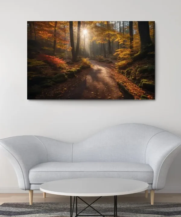 The Exquisite Allure of Autumn Forest Trails 1 Piece HD Canvas Wall Art