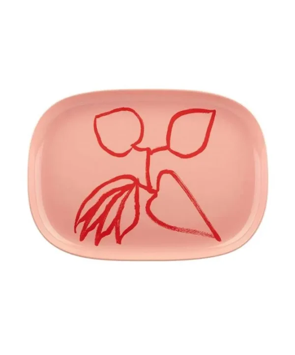 Ukonhattu Serving Dish 23x32cm in salmon red, tomato red