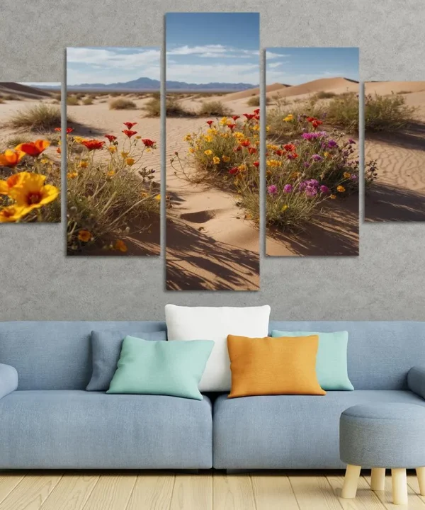 The Peaceful Beauty of Desert Blooms 5 Piece HD Canvas Wall Art