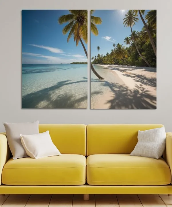 The Crystal Clear Shores of Tropical Paradise 2 Piece HD Canvas Wall Art