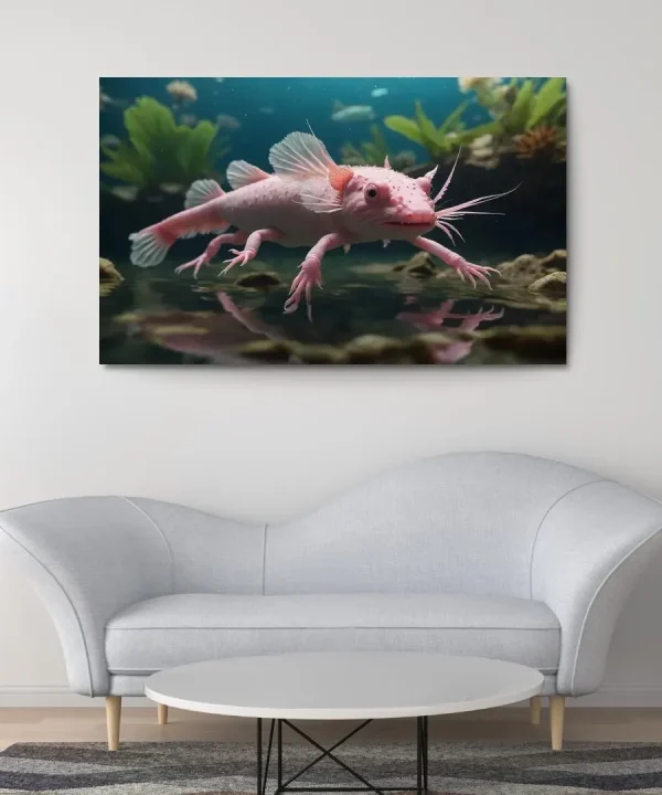 The Whimsical Axolotl Nature's Cute Ambassador 1 Piece HD Canvas Wall Art