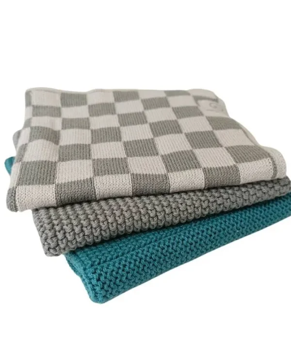 Steel Chequer Mixed Cloths set of 3