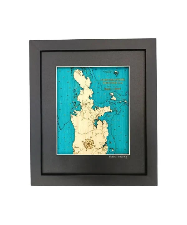 Coromandel Peninsula 3D Wooden Map Small