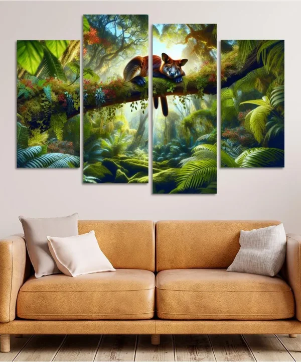 Tales of the Forest The Secret Lives of Tree Kangaroos 4 Piece HD Canvas Wall Art