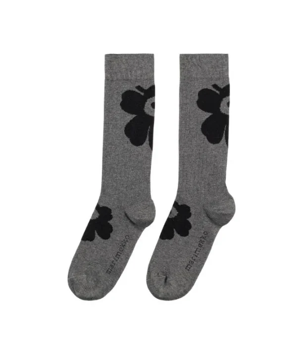 Detsku Unikko Socks in dark grey, grey