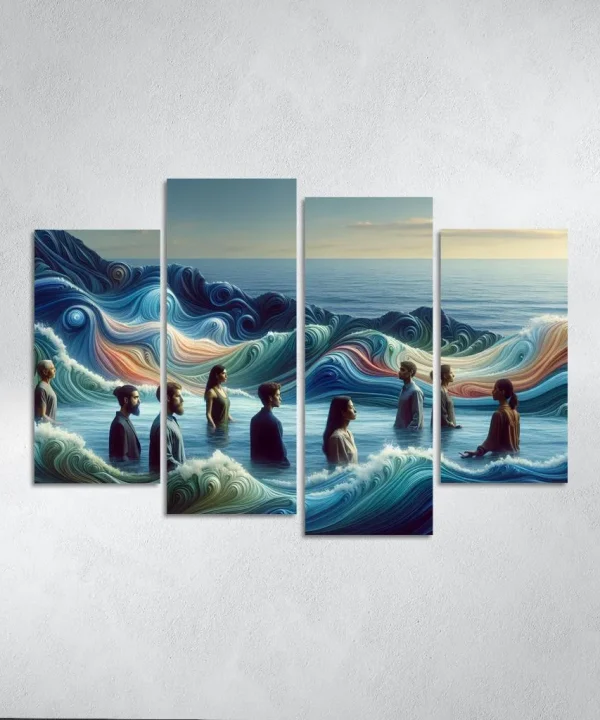 Ebb and Flow of Consciousness 4 Piece HD Canvas Wall Art
