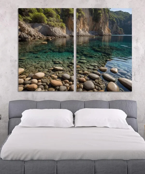 Crystalline Waters of Tranquil Cove 2 Piece HD Canvas Wall Art
