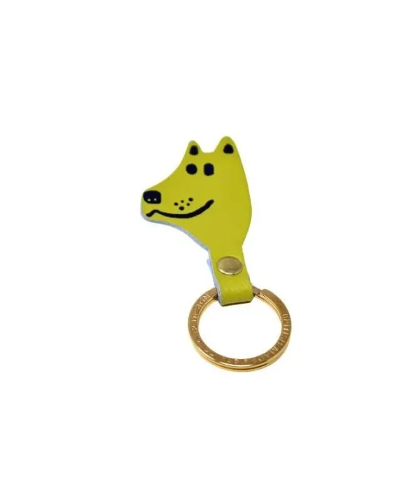Dog Head Key Fob in acid green