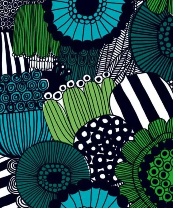 Siirtolapuutarha Acrylic Fabric in green, blue