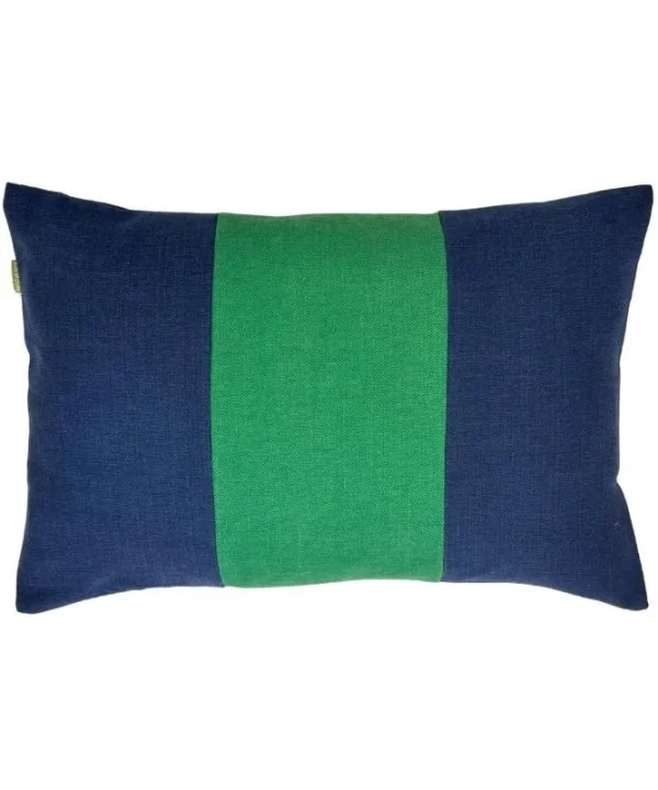 Triples Cushion Cover 60x40cm in emerald and navy