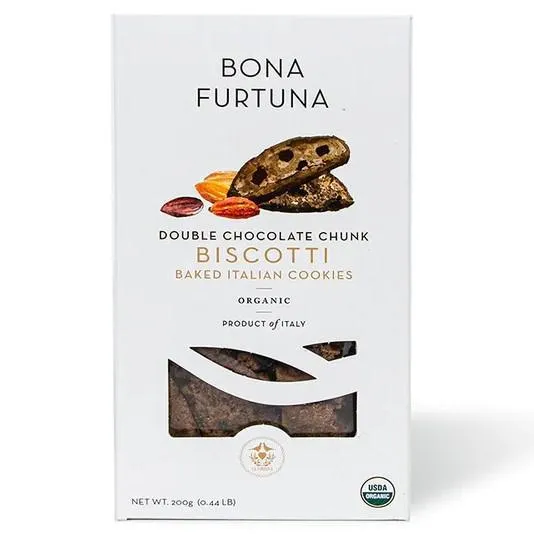 Bona Furtuna 'Double Chocolate Chunk' Organic Biscotti (200G)