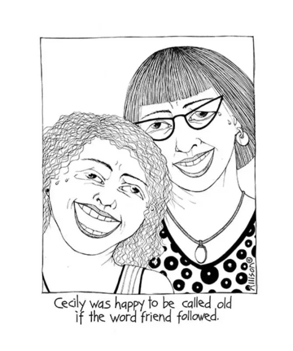 Cecily Old Friends Tea Towel