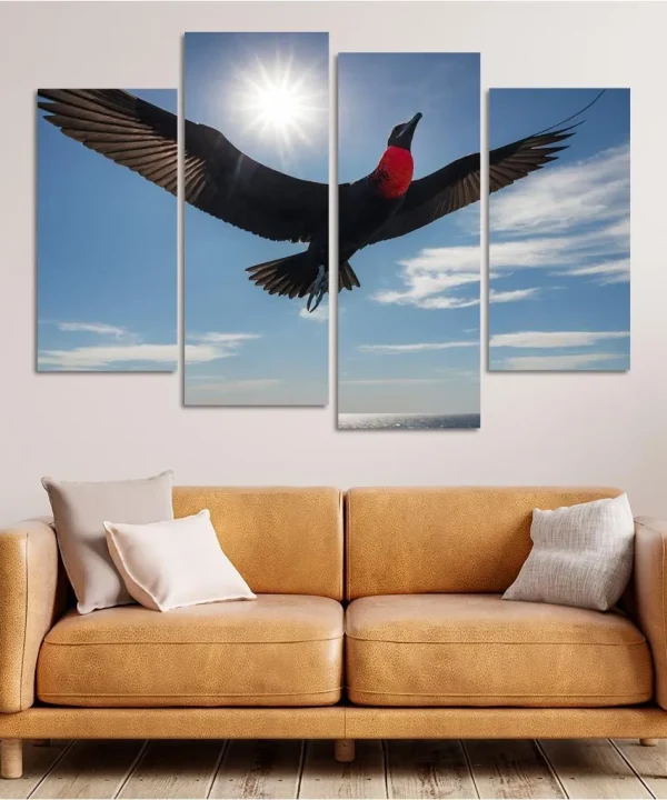 The Majestic Frigatebird The Master of the Skies 4 Piece HD Canvas Wall Art