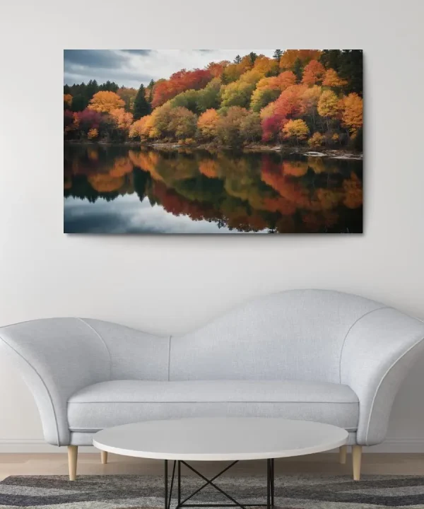 The Quiet Splendor of Autumn Reflections 1 Piece HD Canvas Wall Art