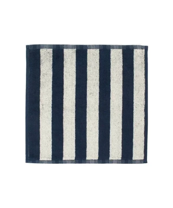 Kaksi Raitaa Facecloth 30x30cm in sand, dark blue