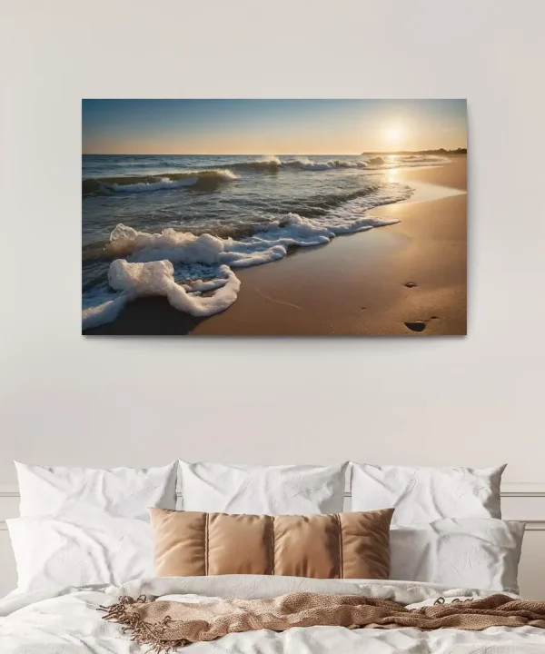 The Blissful Embrace of Ocean Waves 1 Piece HD Canvas Wall Art