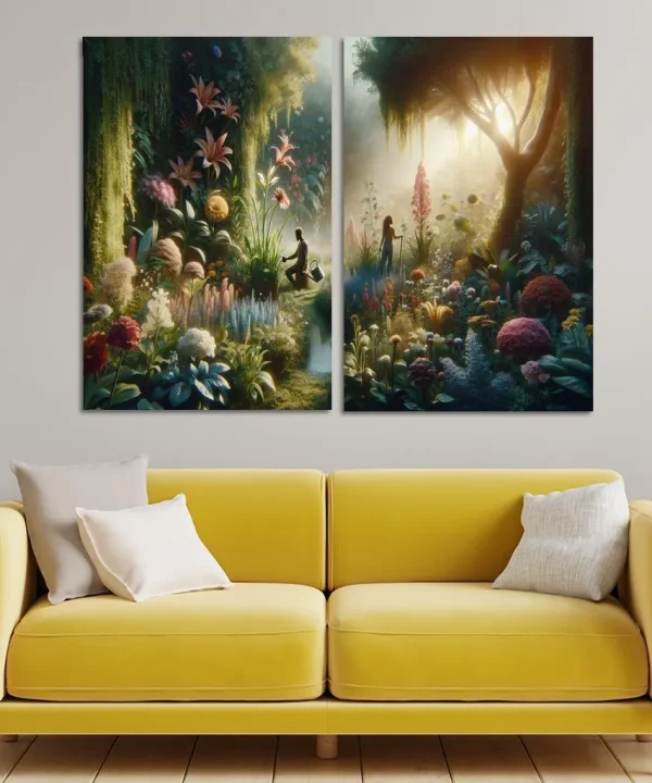 The Garden of Hidden Thoughts 2 Piece HD Canvas Wall Art