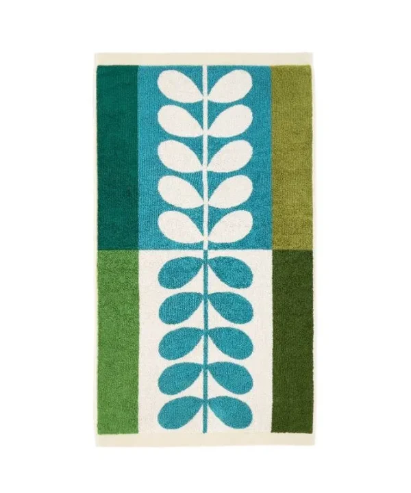 Stem Check Hand Towel in willow