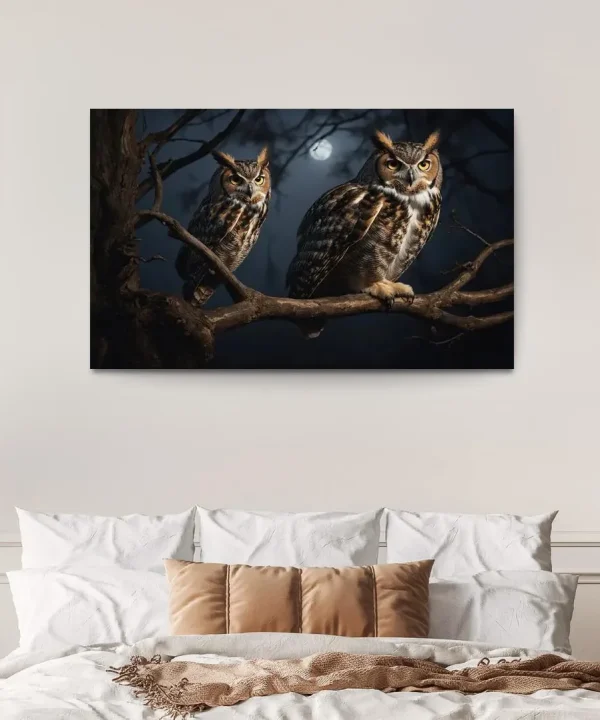 The Elegant Great Horned Owl 1 Piece HD Canvas Wall Art