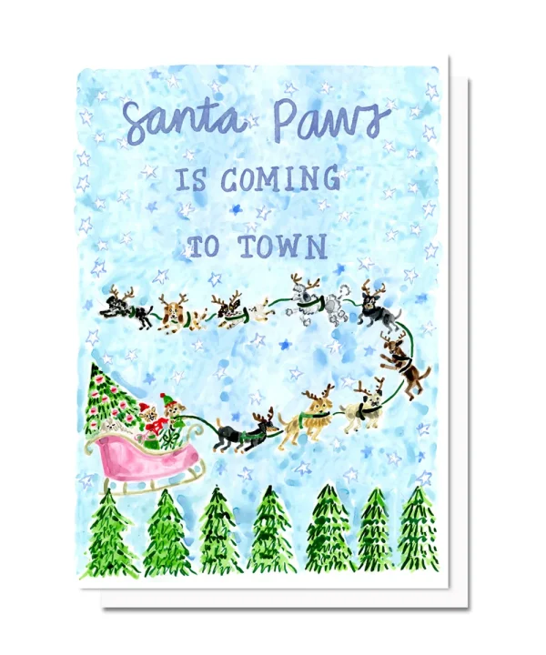 Santa Paws is Coming to Town Card