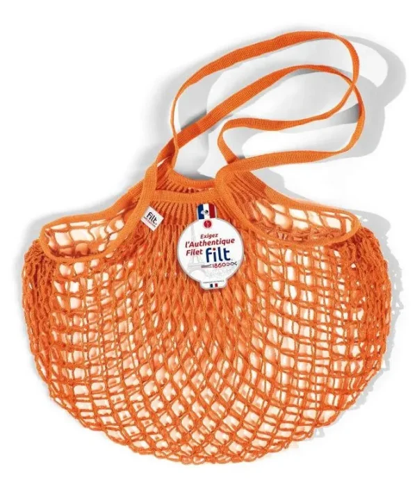 Net Shopping Bag in orange asteque
