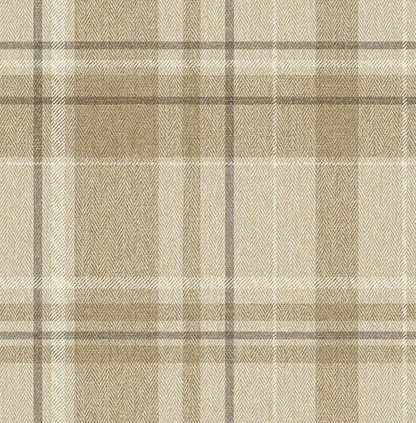 M1868 | Medley, Harris Light Brown Plaid Chevron Brewster Wallpaper