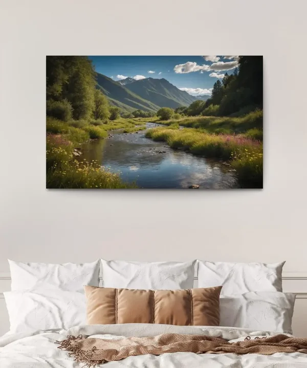 The Serene Reflection of the Quiet River 1 Piece HD Canvas Wall Art