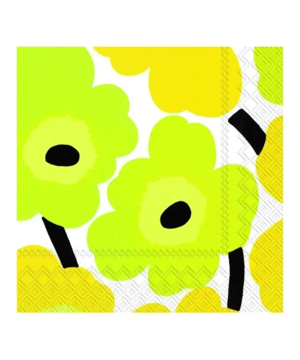 Serviettes in Unikko in Yellow