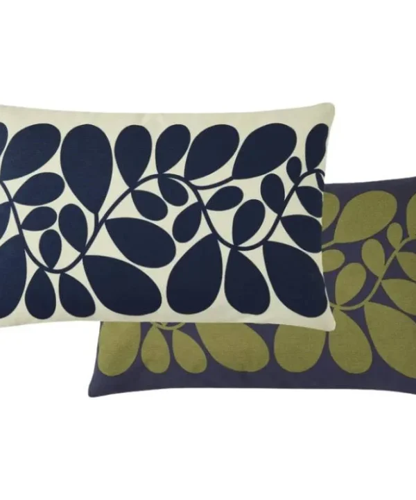 Sycamore Stripe Cushion Cover 60x40cm in space blue, olive