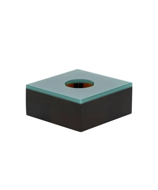 Flux Tealight Holder in green, brown